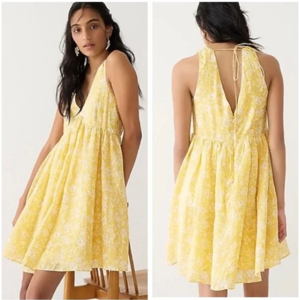 J. Crew Swingy V-neck Mini Dress in Tossed Floral Size M